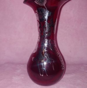 💥HP💥 Sterling over ruby crystal vase. Vintage. 40th anniversary.